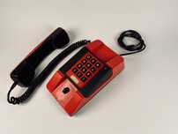 Aparat telefoniczny PRL Retro Vintage Telefon RWT Bratek czerwony