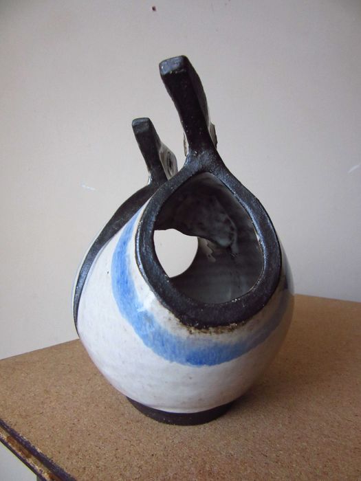 CHINY ceramika artystyczna, sygnowana rzeźba PTAKI, wazon, obiekt.