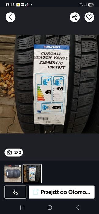 Opony 225/55/17c Falken wielosezon całoroczne nowe
