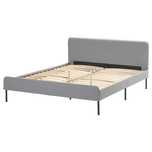 Estrutura de cama estofada, Knisa cinz clr, 160x200 cm