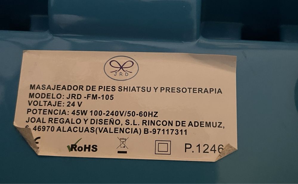 Massajador de Pés Pressoterapia e Shiatsu