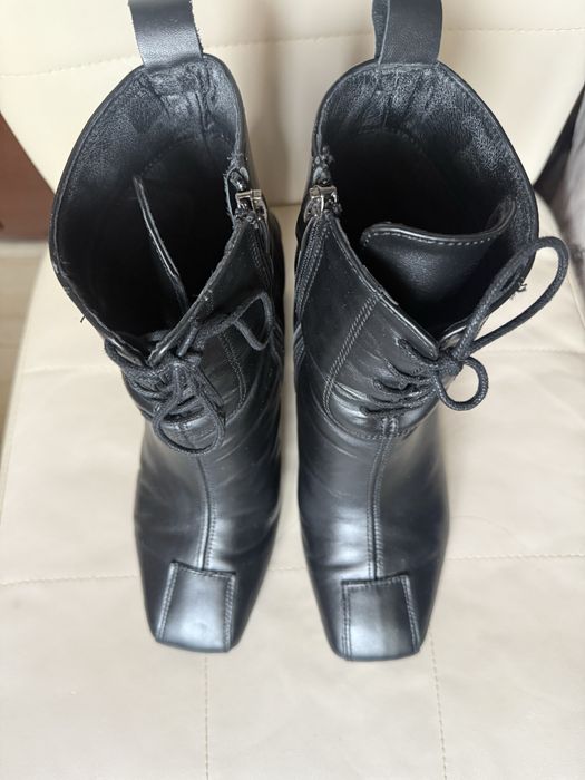 Ботинки кожаные  на флисе женские