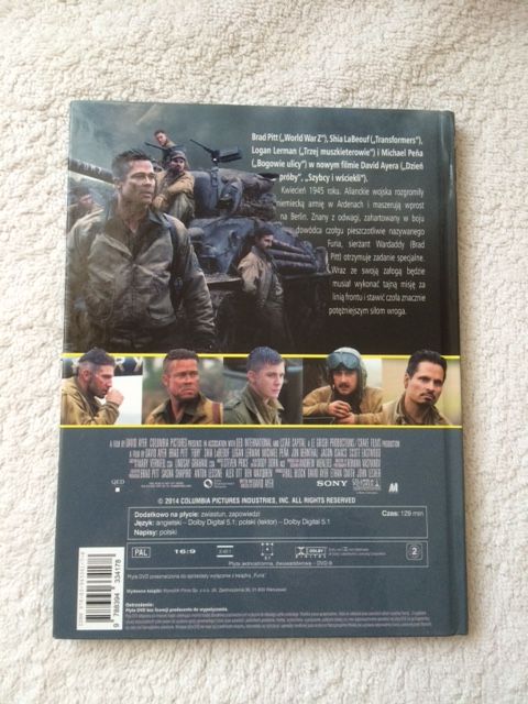 Brat Pitt film Furia na płycie DVD