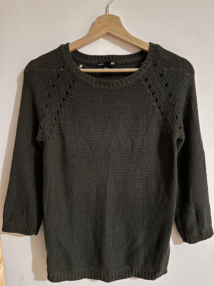 H&M sweter ciemnozielony XS