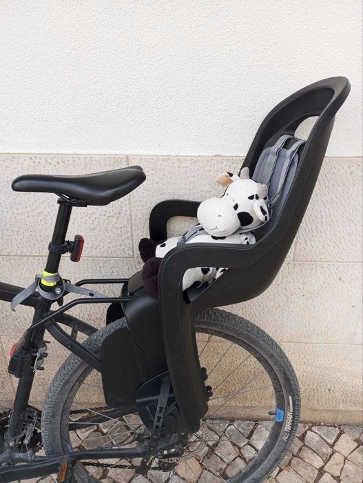 Cadeira Bicicleta POLISPORT  Fixação Quadros Pequenos Preto