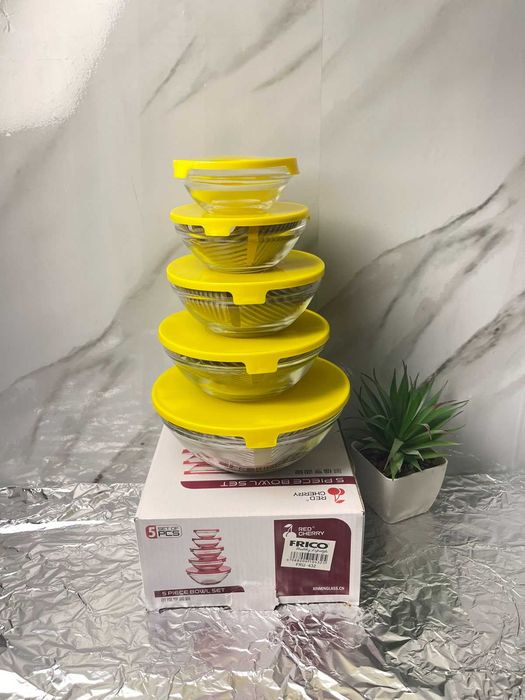 Edenberg FRU-432 Набор из 5 круглых, стеклянных судочков