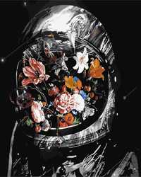 Obraz do Malowania po numerach Astronauta w kwiatach