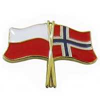 Przypinka pin wpinka flaga Polska-Norwegia
