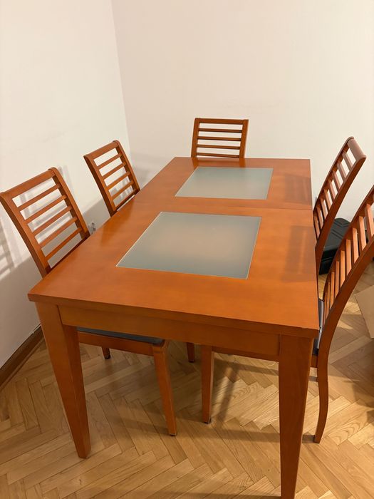 Stół rozkładany 150/180 z 6 krzesłami