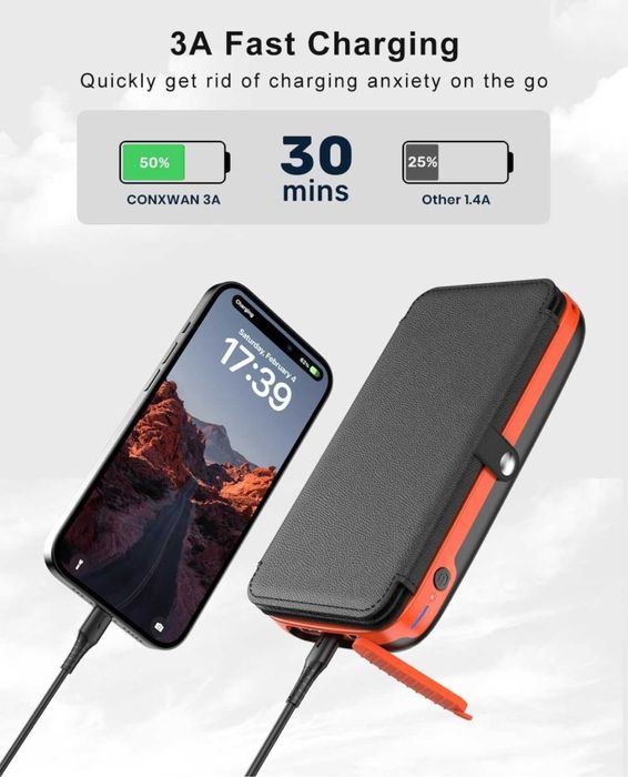 Power bank solarny 15W 26800mAh ładowarka solarna 4x panel solarny