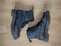 Czarne glany brokatowe brokat glitter martensy dr Martens 37 glany