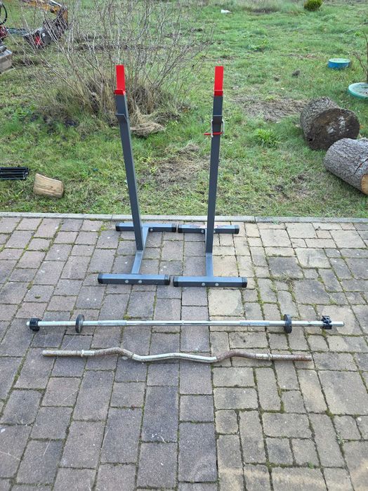 Stojaki pod sztangę K sport + gryf łamany + gryf prosty