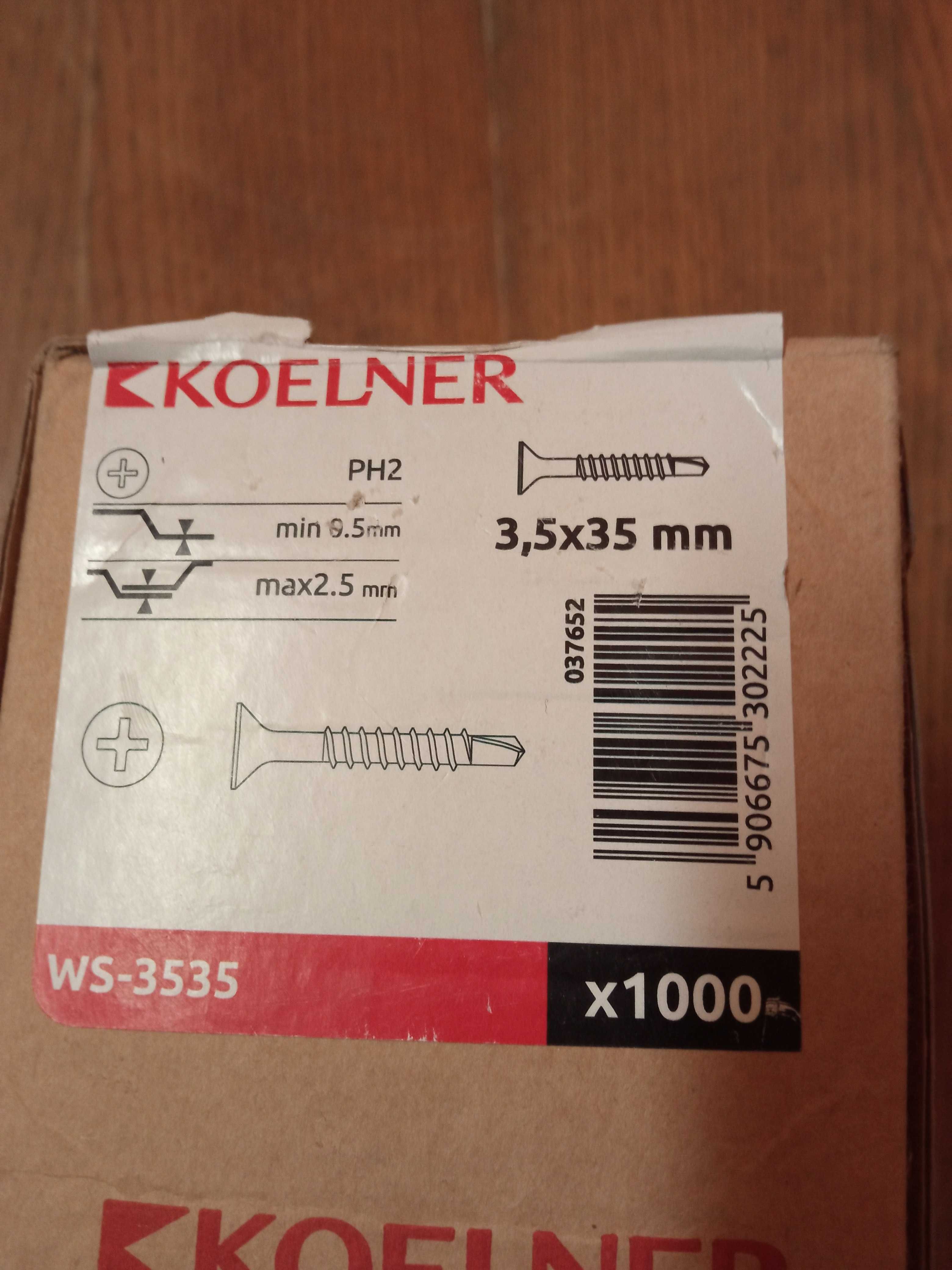Wkręty samowiercące do profili stal do k-g 3,5x35mm 925szt przeliczone