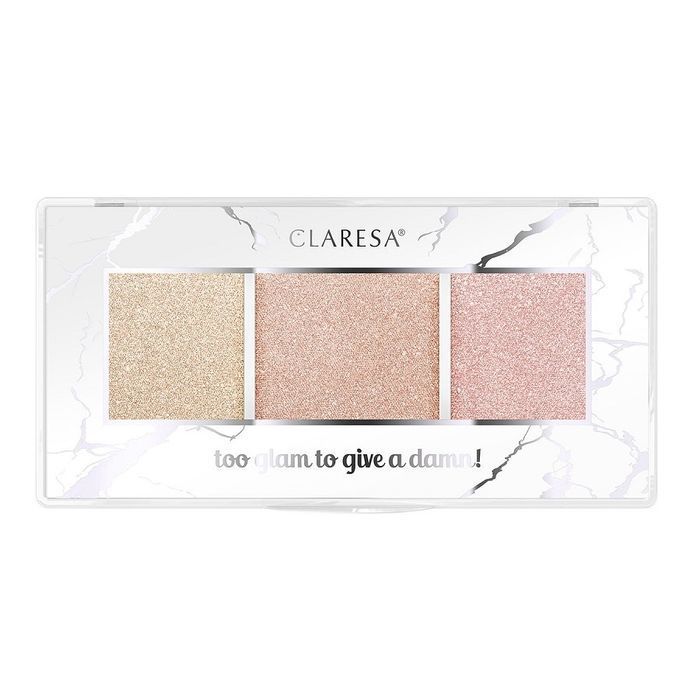 Claresa Too Glam To Give A Damn paleta rozświetlaczy 12 Golden Glow