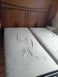 Łóżko dwuosobowe metalowe 180 cm + materace