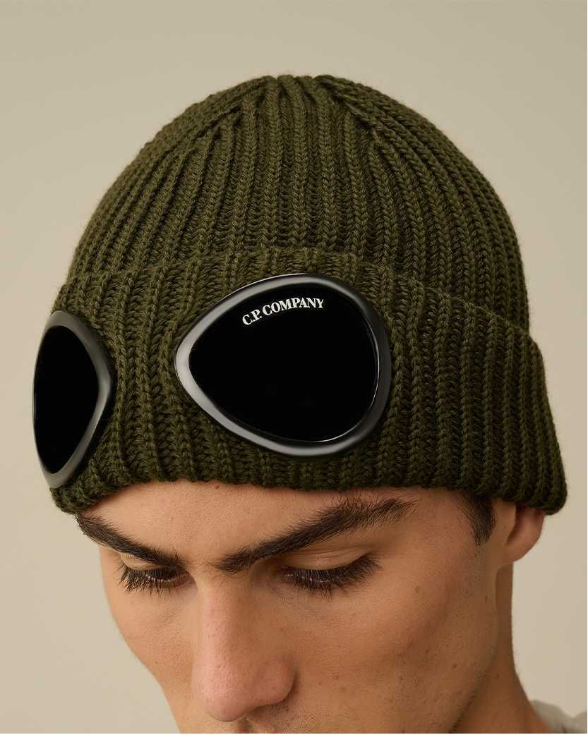 Шапка C.P. Company Extra Fine Merino Wool Goggle Beanie Green