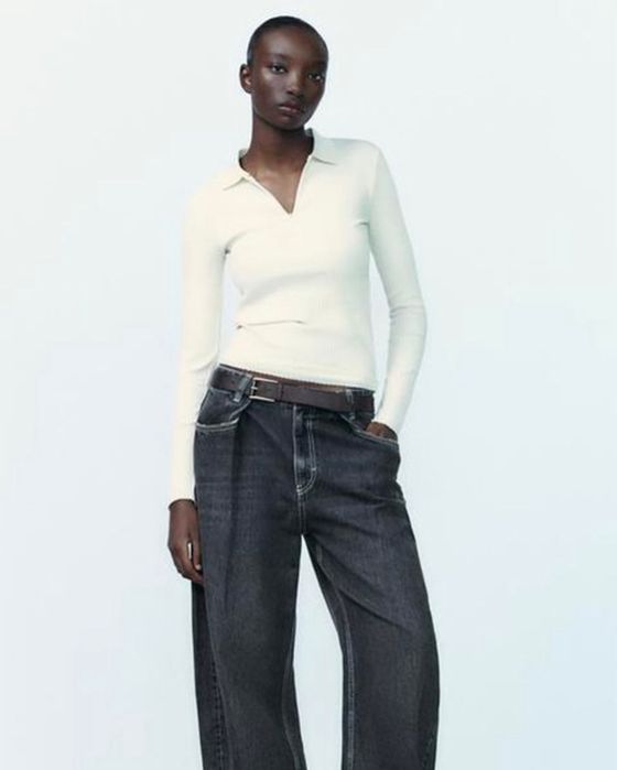 Лонг поло в рубчик Zara S M