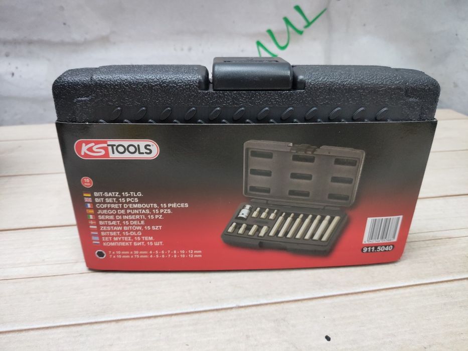 KS Tools 911.5040 Набір біт 10мм, 14 біт + перехідник 1/2". Німеччина