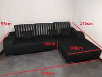 Novo Sofá chaise longue +2 puffs