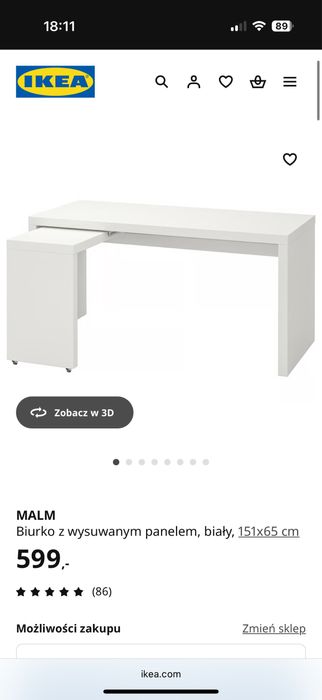 Biurko malm  IKEA