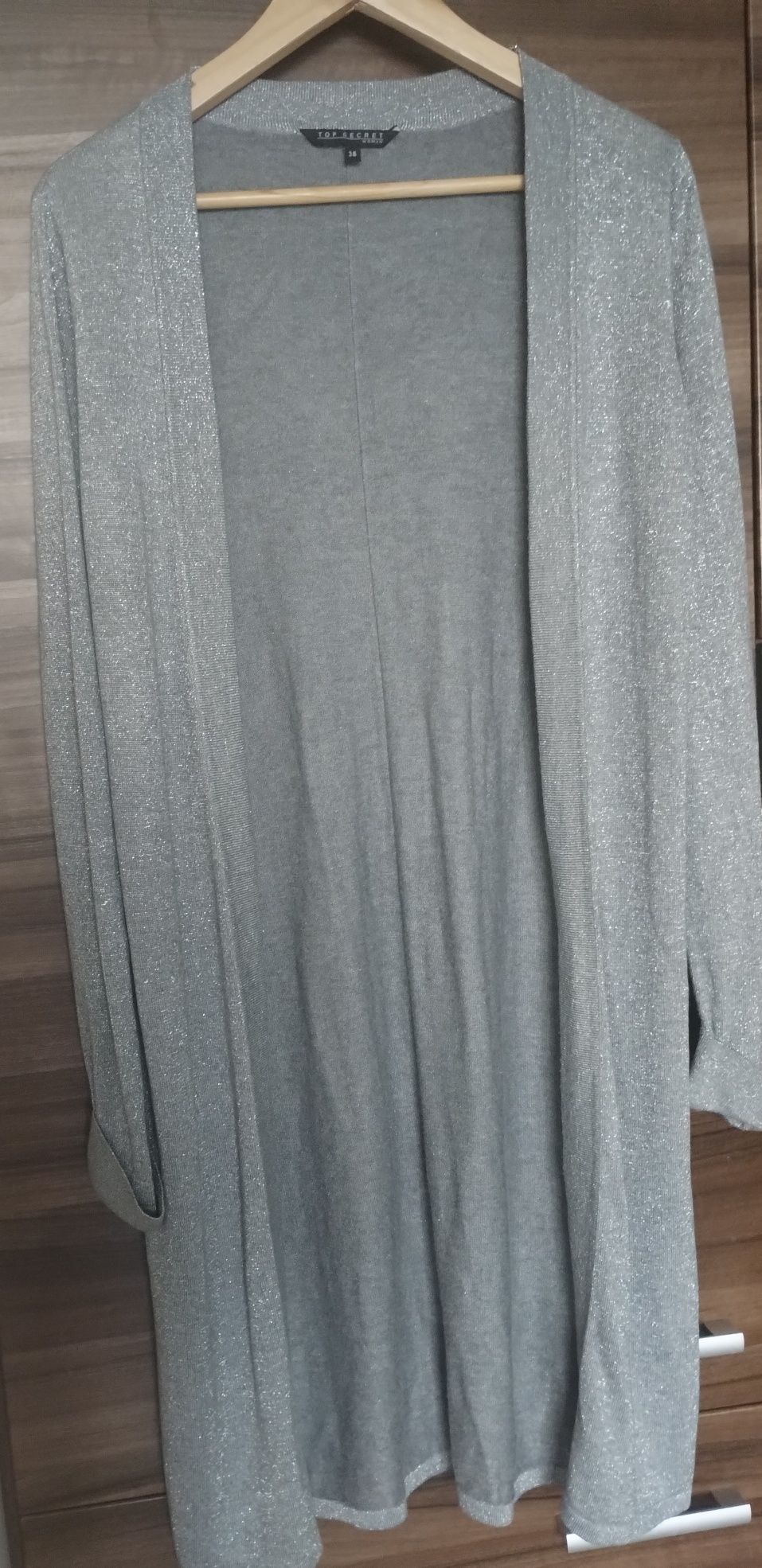 Długi cienki sweter kardigan 38 top secret