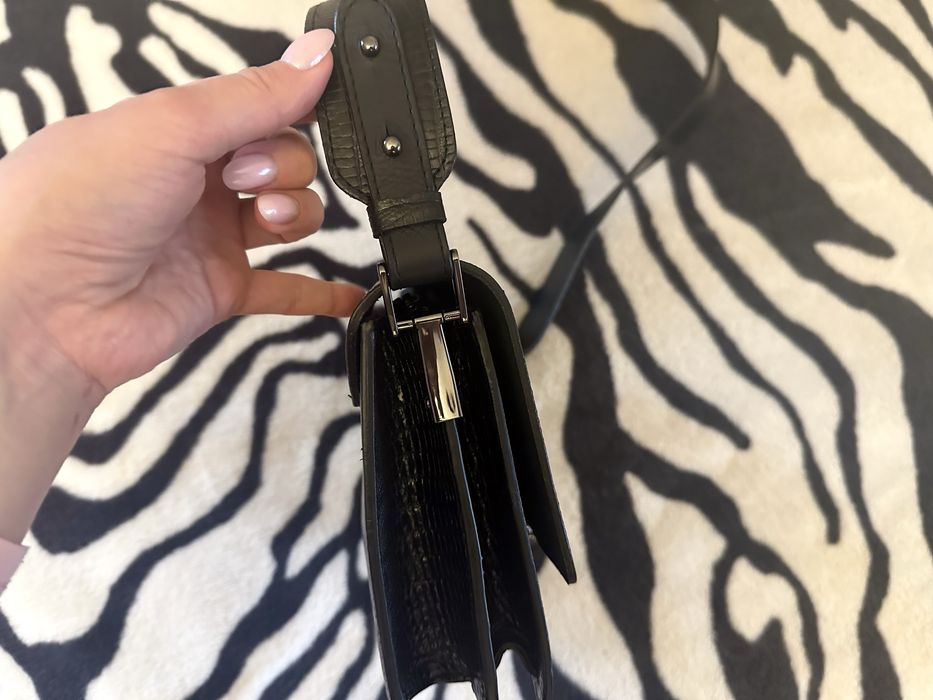 Massimo Dutti torebka listonoszka leather skórzana torebka na ramię