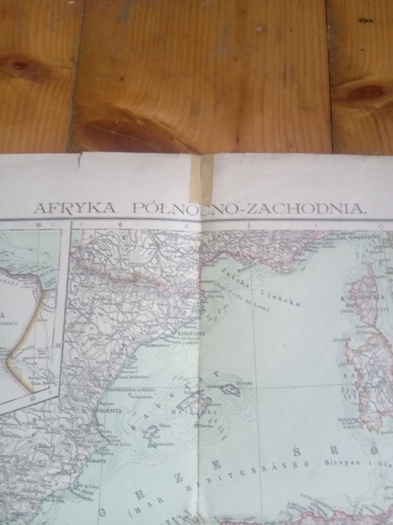 Stara mapa przedwojnie Afryka