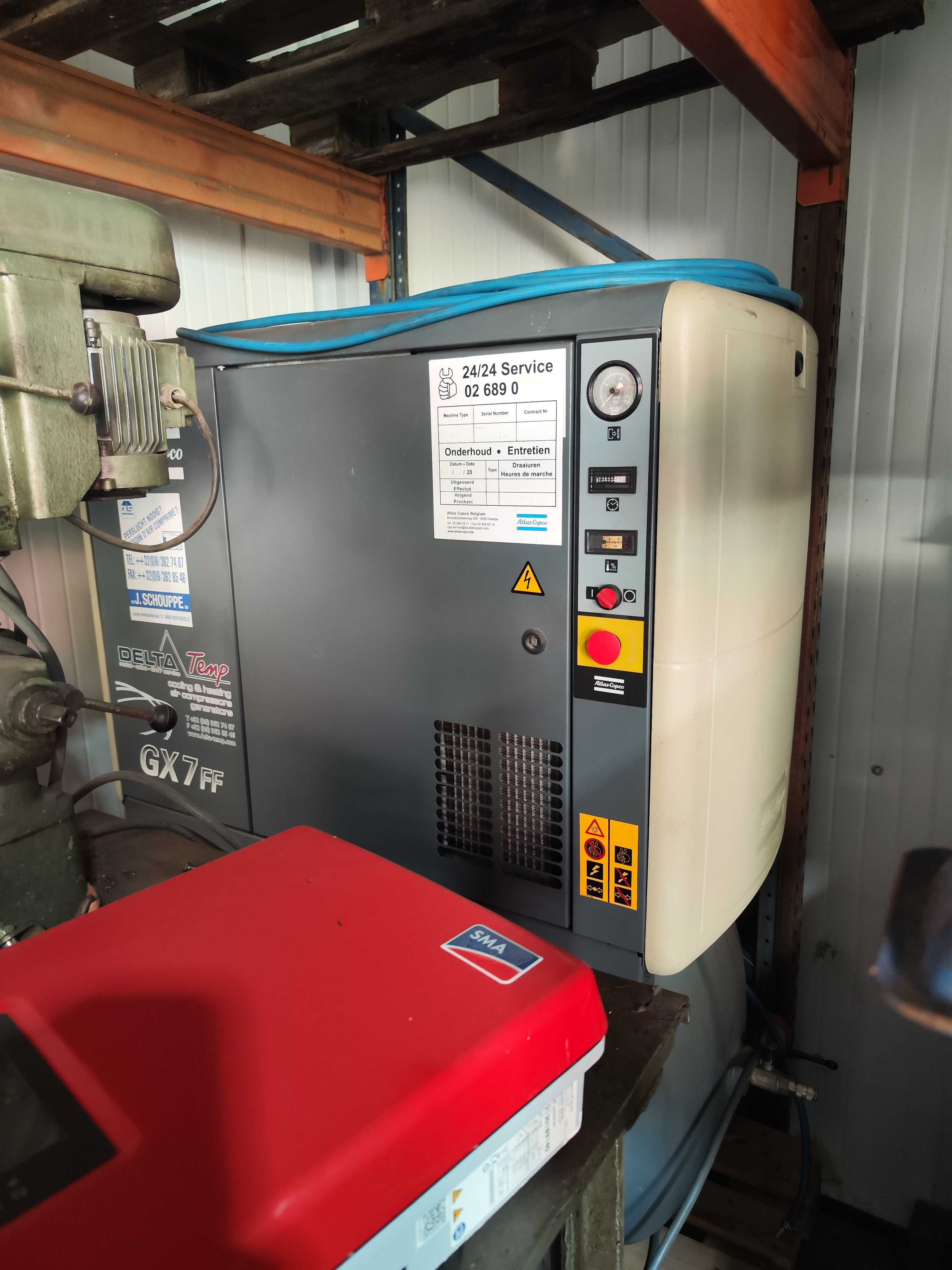 kompresor śrubowy atlas copco GX7 FF