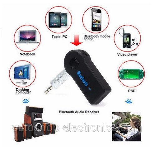 Bluetooth AUX Hands Free с аккумулятором / блютус аукс, громкая связь