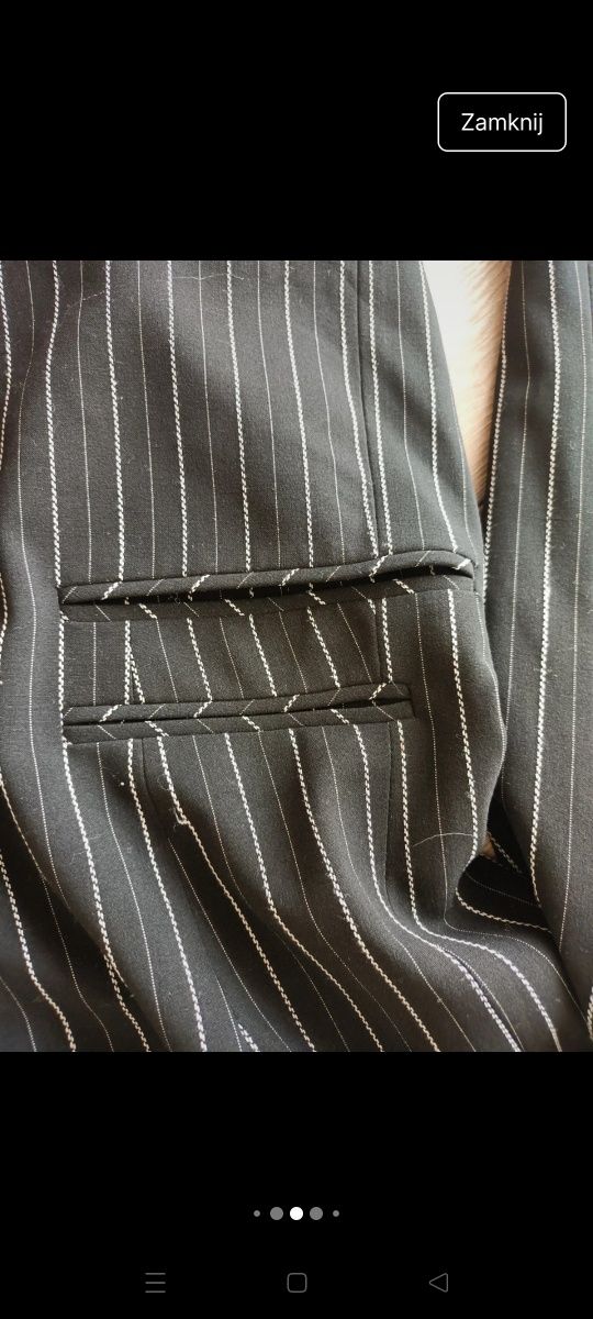 Elegancka marynarka żakiet w paski z wiskozą oversize M L
