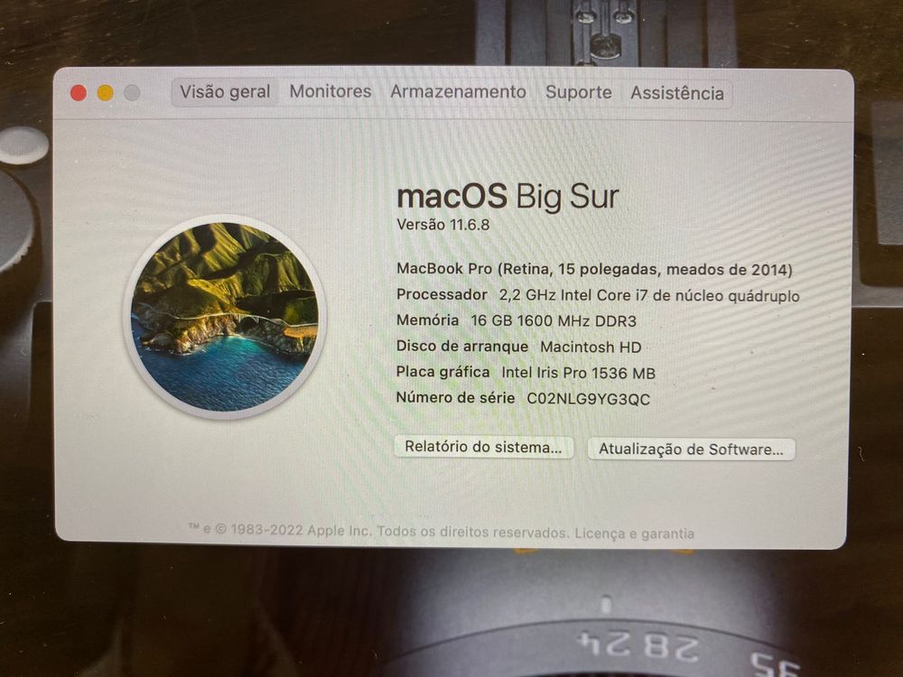 MacBook Pro 15.4” 2014 i7 2.2Ghz 16Gb DDR3L 256Gb SSD