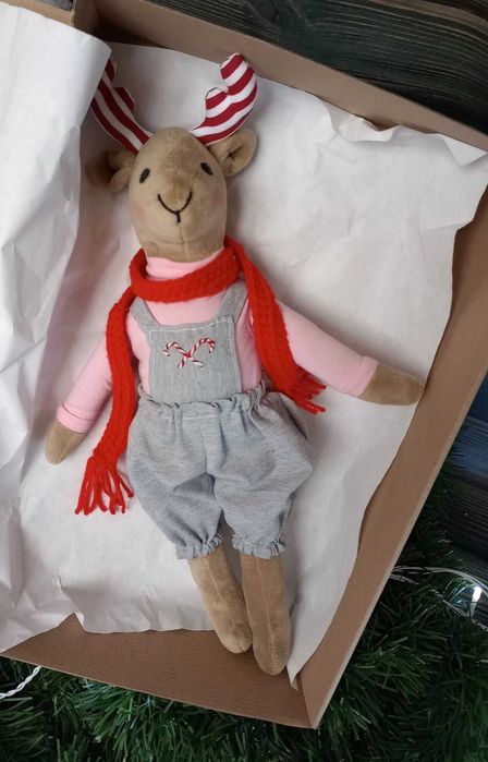 Renifer maskotka handmade rękodzieło szyte