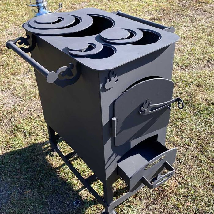 Буржуйка, піч на дровах, до 100кв.м печь с тремя конфорками, сталь 4мм