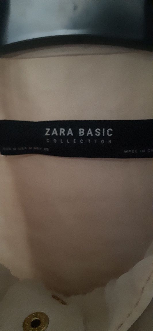 Kurtka parka cienka narzutka beżowa Zara Basic roz.M