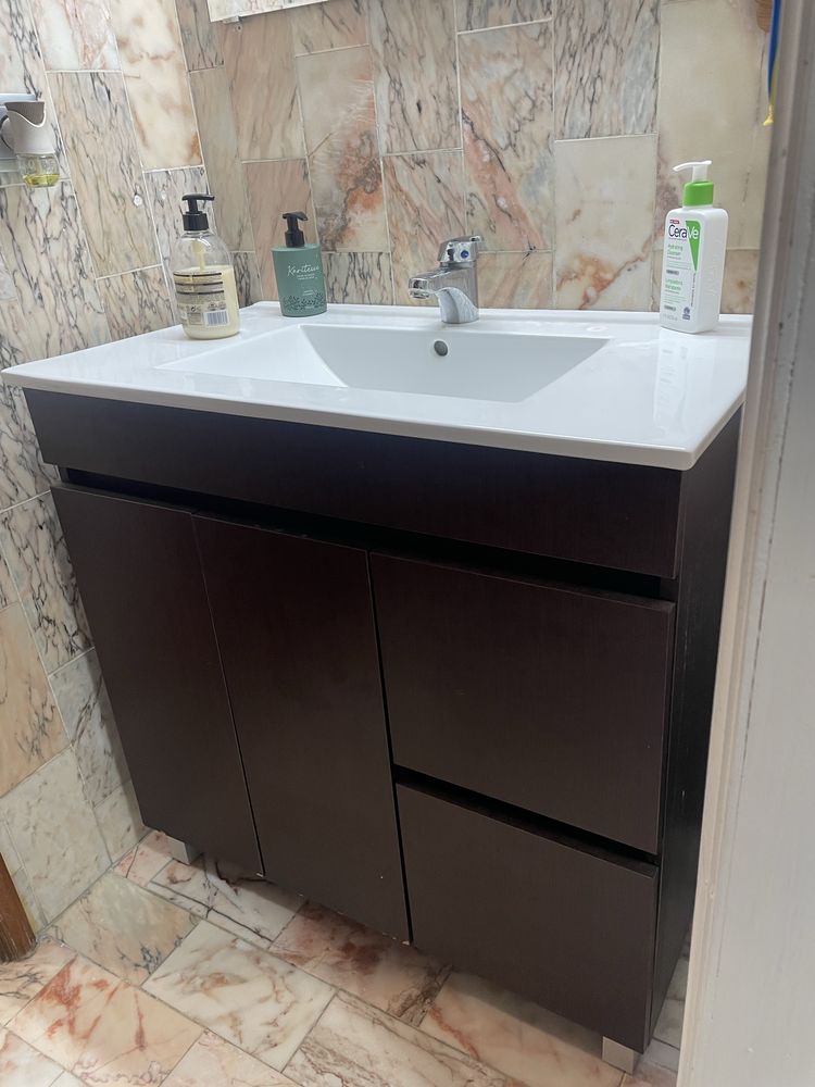 Conjunto de Movel casa de banho 80cm + Espelho ++ torneira