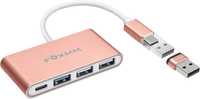 HUB Foxmm 4 в 1 (переходник USB-A,USB-C)-3хUSB-A, USB-C