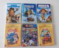 Zestaw 6 bajek DVD Epoka Lodowcowa, Lilo Stich, LEGO  Super Heroes