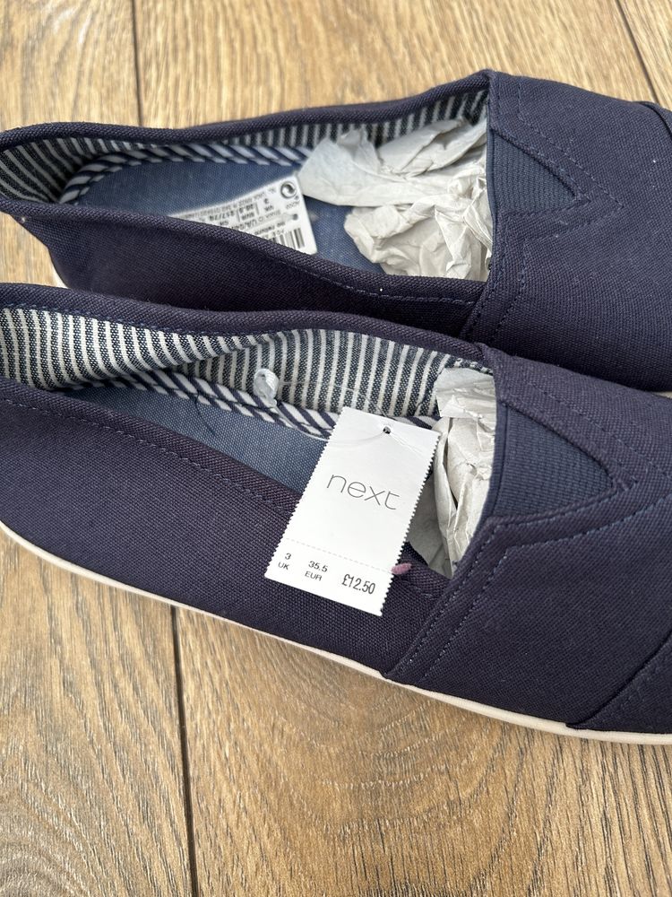 Nowe espadryle Next r 35,5 Granatowe