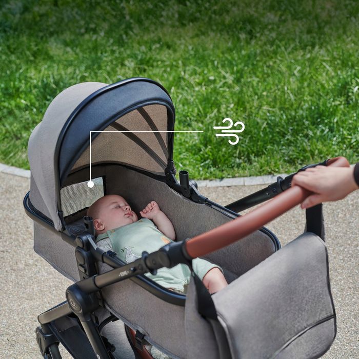 kinderkraft esme wózek wielofunkcyjny 3w1 z fotelikiem mink pro beige