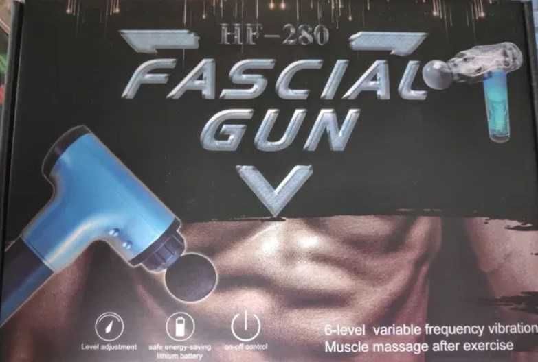 Вибро массажёр для мышц Fascial Gun с разными насадками