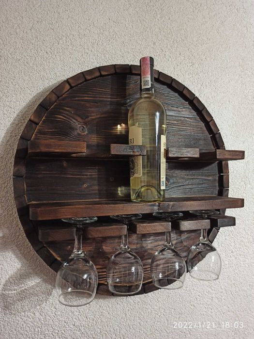 винная полка деревянная ручная работа