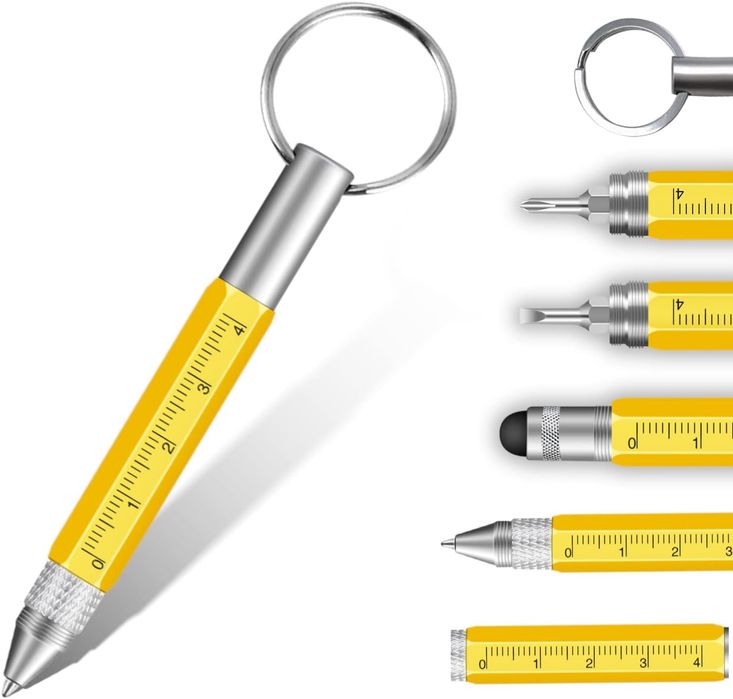 Wielofunkcyjny Długopis Breloczek do Kluczy 6w1 Prezent na Dzień Ojca