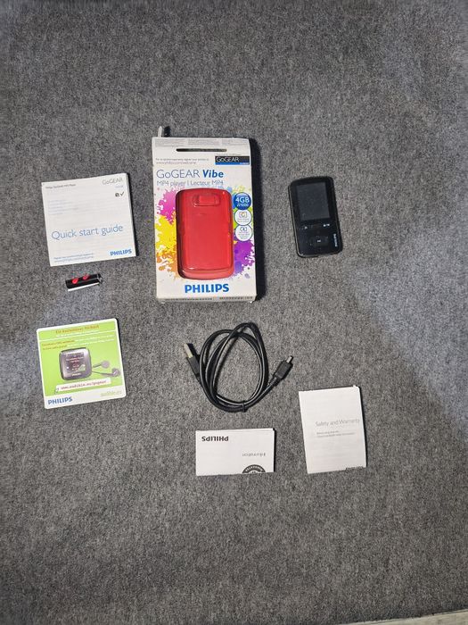 Philips go gear vibe 4gb odtwarzacz mp4 + pudełko