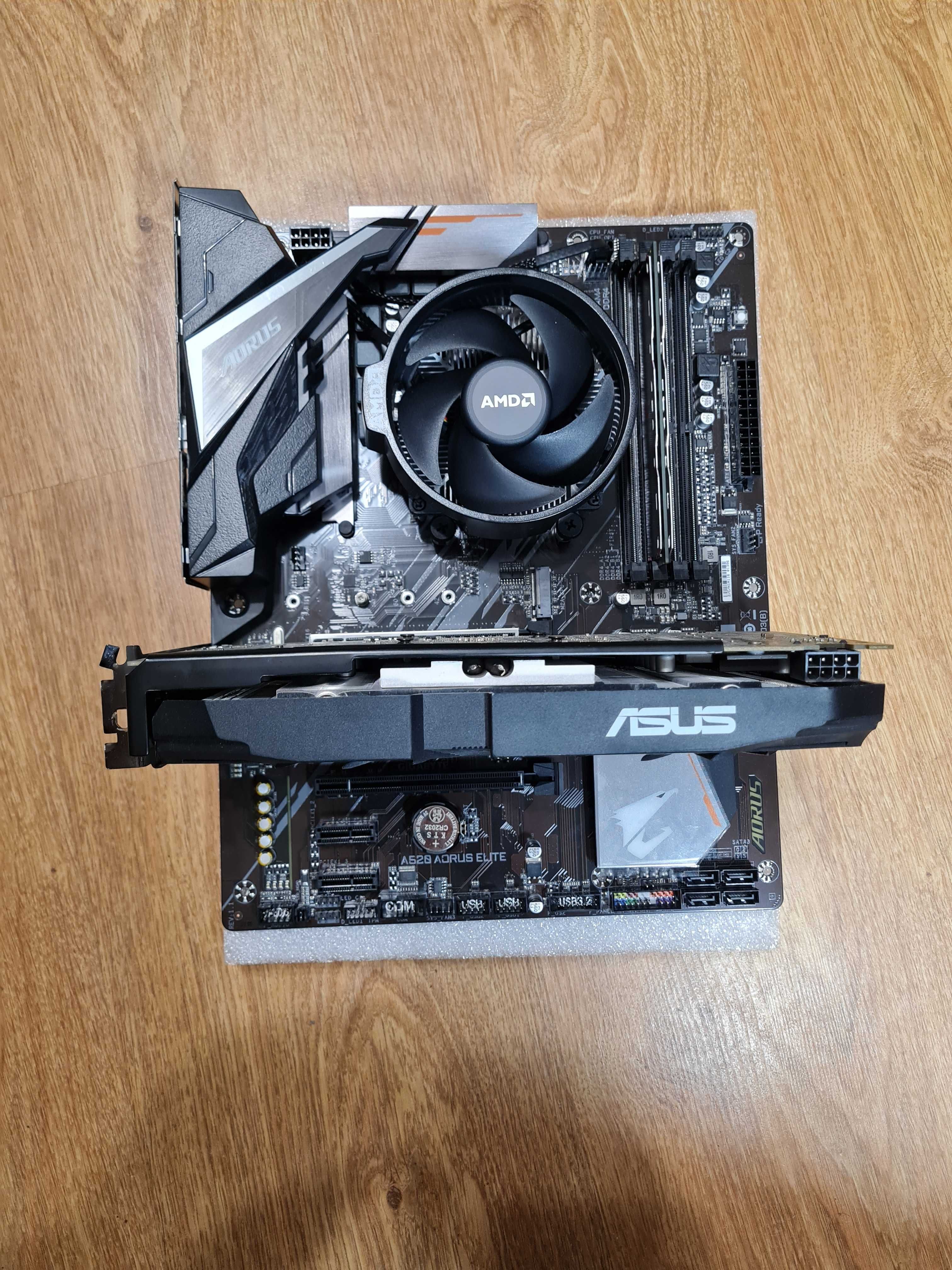 Zestaw Płyta+Procesor Ryzen 5+ karta graficzna RX580 8GB