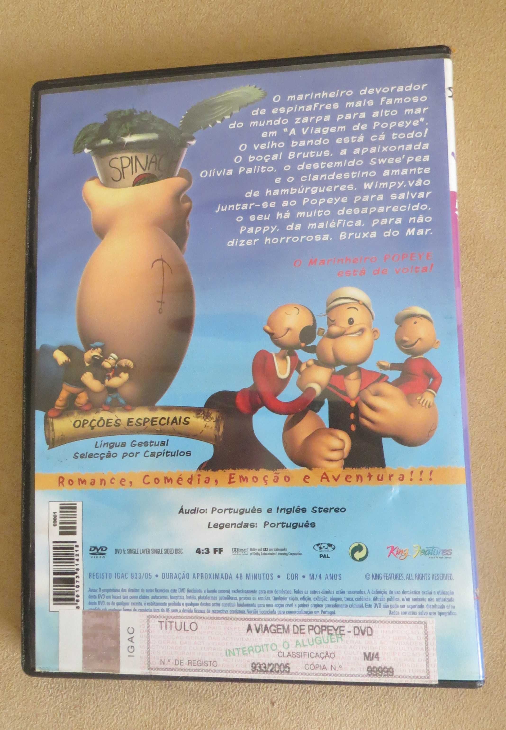 Filme DVD A Viagem de Popeye - Músculos, Espinafres e Aventura