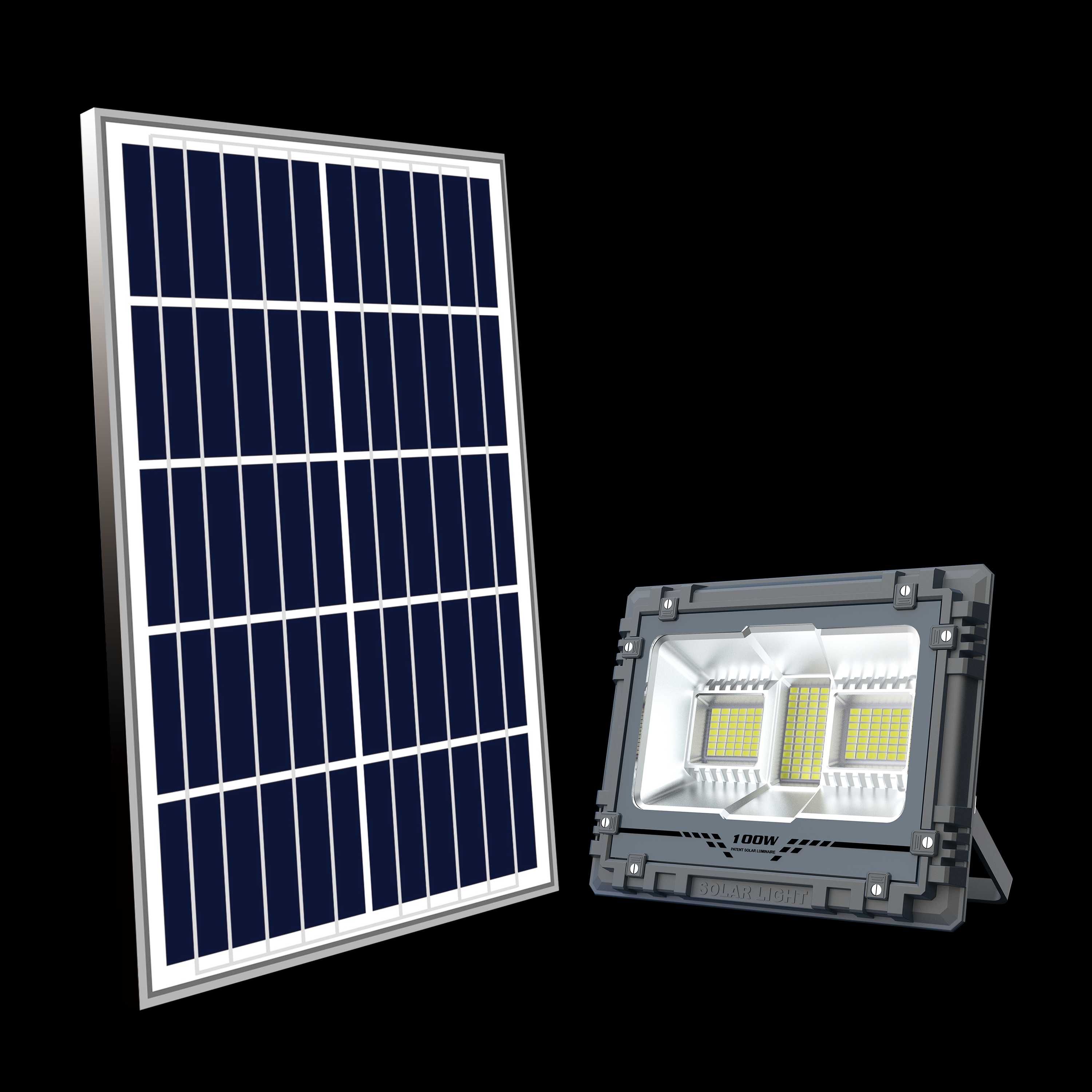 Прожектор светодиодный 100W с солнечной панелью и пультом ДУ
