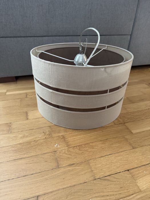 Lampa sufitowa okragla bezowa