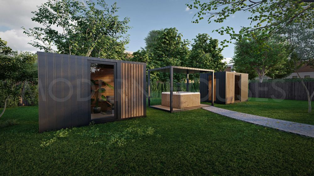Sauna+Relaks+Taras - System Modułowy - Domek i Sauna