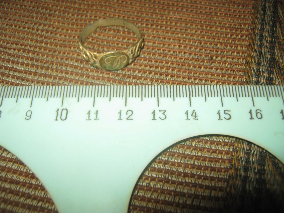 Медное колечко с остатками позолоты