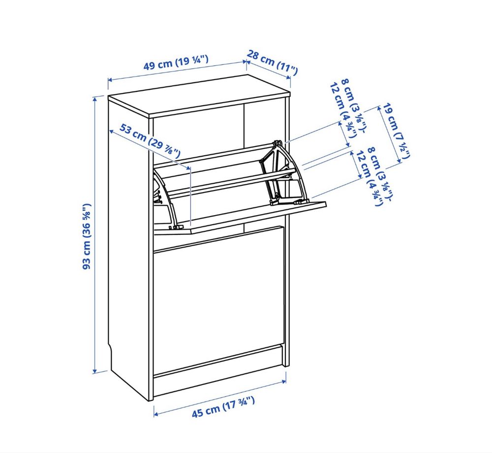 Duas Sapateiras Ikea branca - 2 gavetas